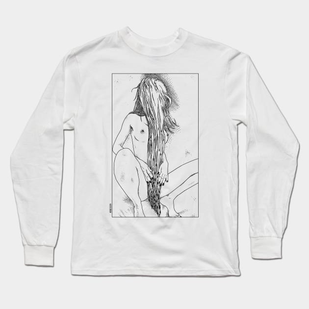 Le rideau de pudeur (The modesty curtain) Long Sleeve T-Shirt by apolloniasaintclair